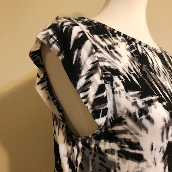 Apt. 9 Soft Abstract Print Black White Grey Dress - Picture 6 of 11